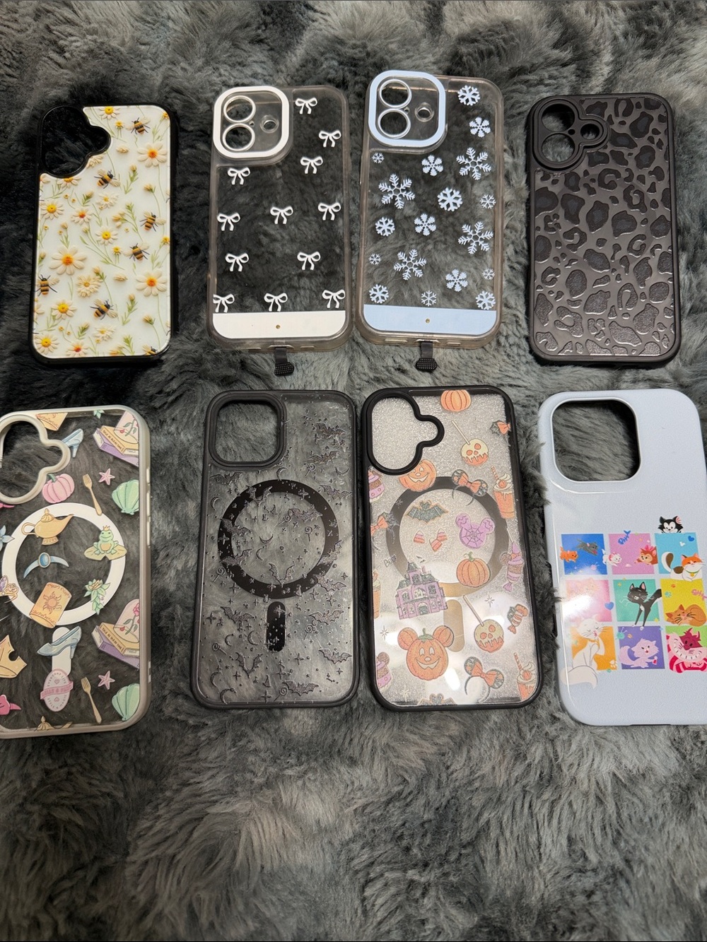 Assorted Clear Floral & Patterned iPhone Cases – Clear/Black